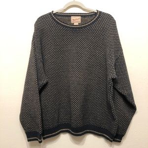 Woolrich Navy & Tan Cotton Blend Sweater